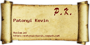 Patonyi Kevin névjegykártya