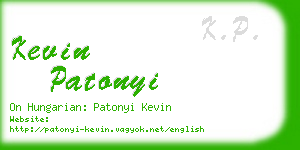 kevin patonyi business card